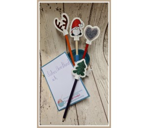 Stickserie - ITH Stifteaufsatz Weihnachtswichtel & Co